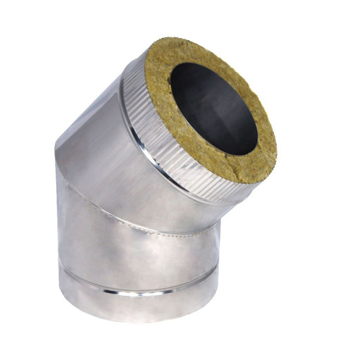 Колено Сэндвич 120/200 45* 1мм (нерж./оцин.) (конденсат)