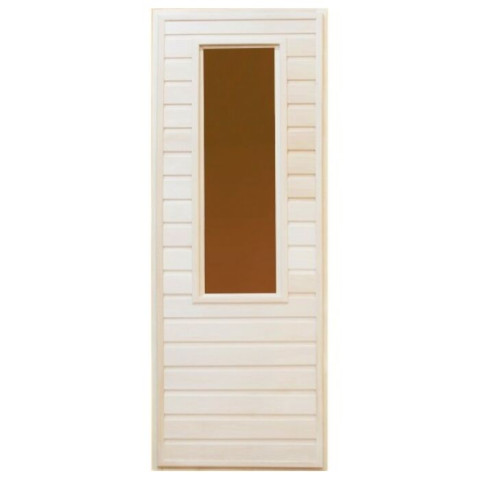 Дверь стекло БРОНЗА 1900x800 8мм 3 петли DoorWood коробка ольха, левая