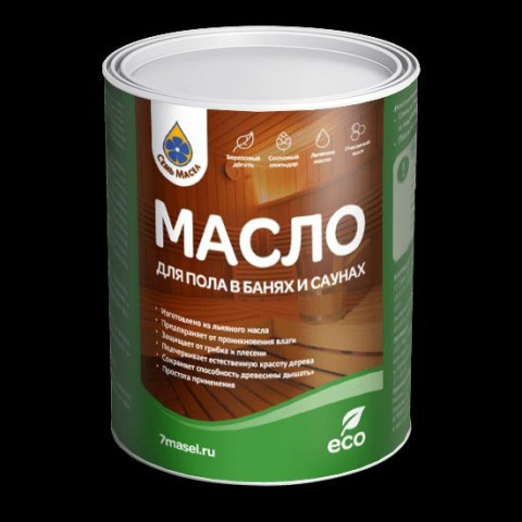 Масло для пола в банях СЕМЬ МАСЕЛ 0.9л