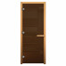 Дверь стекло ГРАФИТ 1900x700 (мат) 8мм 3 петли DoorWood рис. Рассвет прав с порогом