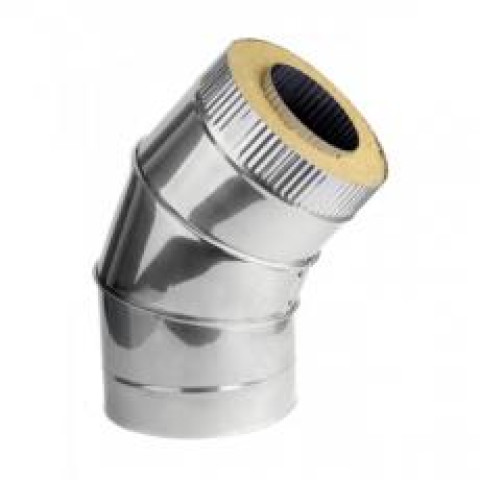 Отвод сэндвич 150/220 0.5мм (нерж/оцин) 45* ГАЗ